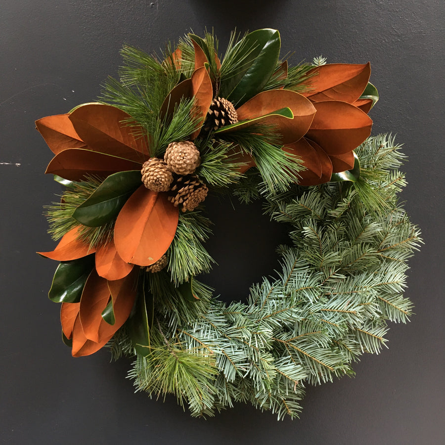 Magnolia, Eucalyptus & Evergreen Wreath